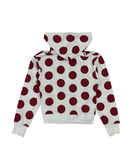 Tansanmagnesium Dot Pattern Hoodie Full Zip White/Red