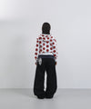 Tansanmagnesium Dot Pattern Hoodie Full Zip White/Red