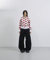 Tansanmagnesium Dot Pattern Hoodie Full Zip White/Red
