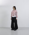Tansanmagnesium Dot Pattern Hoodie Full Zip White/Red