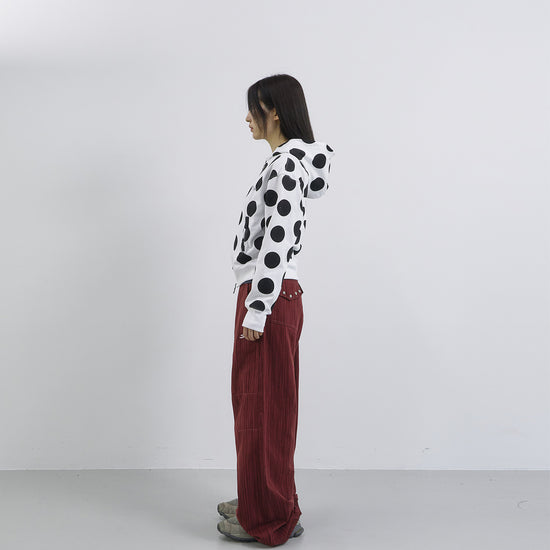 Tansanmagnesium Dot Pattern Hoodie Zip-Up