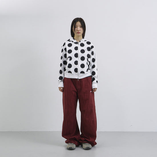 Tansanmagnesium Dot Pattern Hoodie Zip-Up