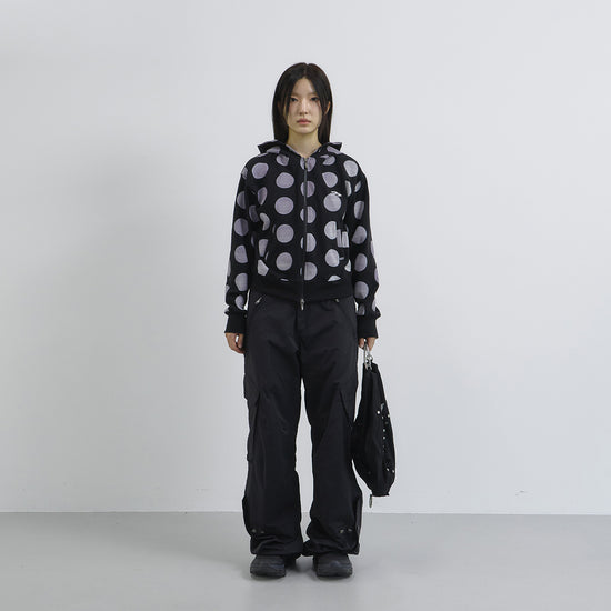 Tansanmagnesium Dot Pattern Hoodie Zip-Up