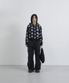 Tansanmagnesium Dot Pattern Hoodie Zip-Up