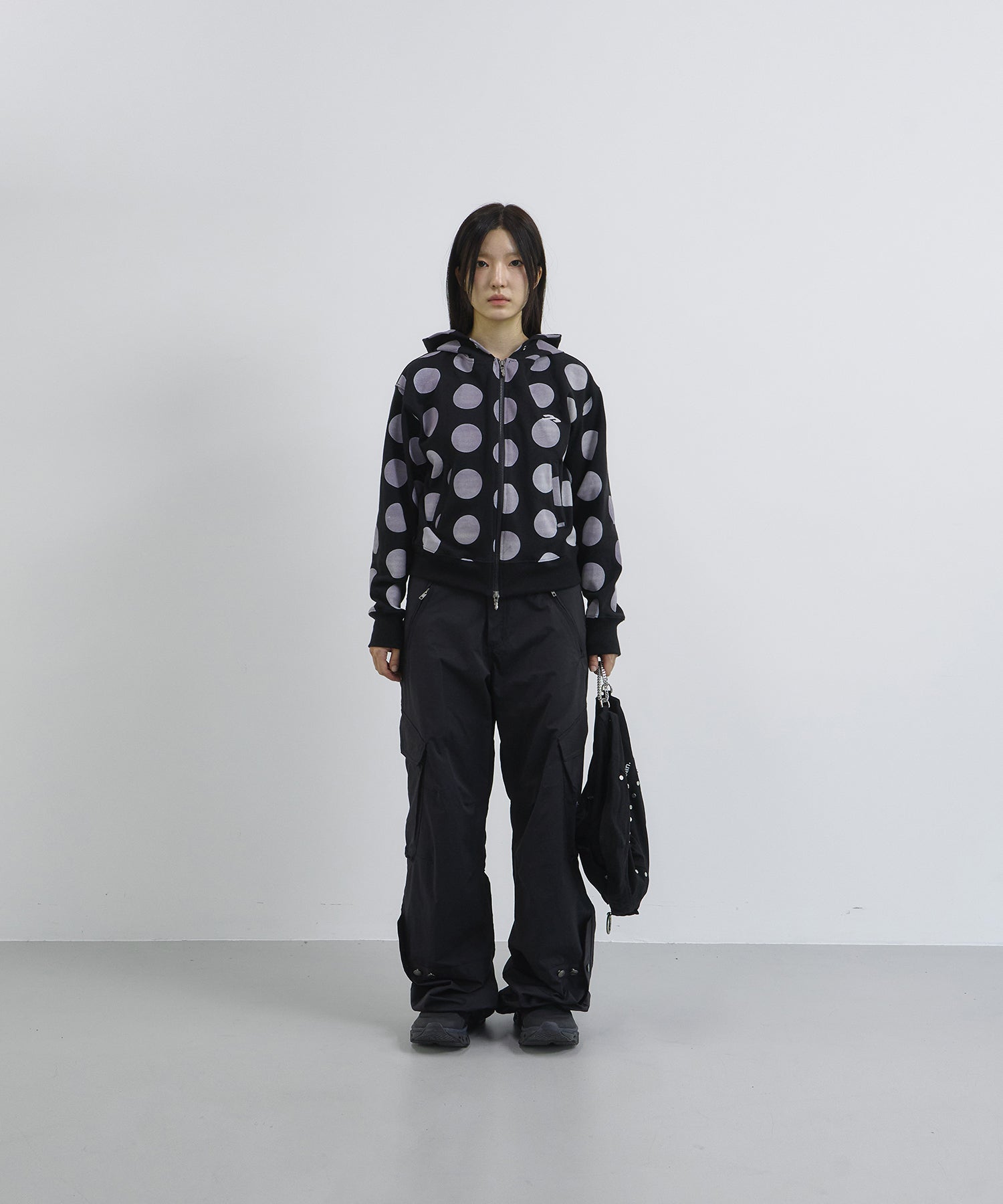 Tansanmagnesium Dot Pattern Hoodie Zip-Up