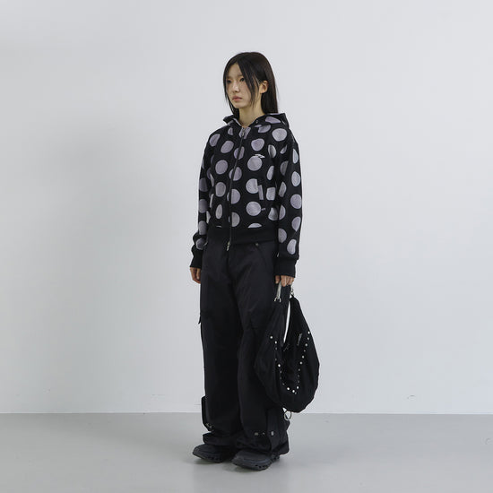 Tansanmagnesium Dot Pattern Hoodie Zip-Up