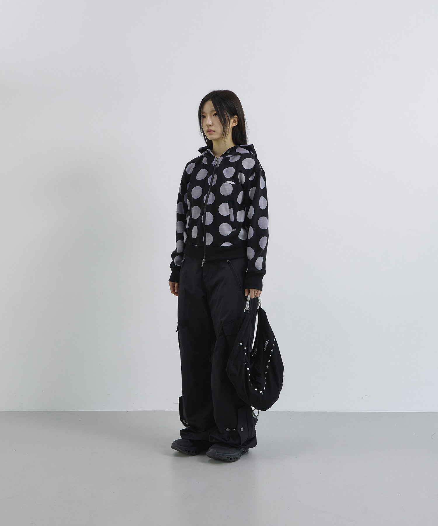 Tansanmagnesium Dot Pattern Hoodie Zip-Up
