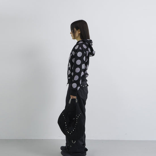 Tansanmagnesium Dot Pattern Hoodie Zip-Up