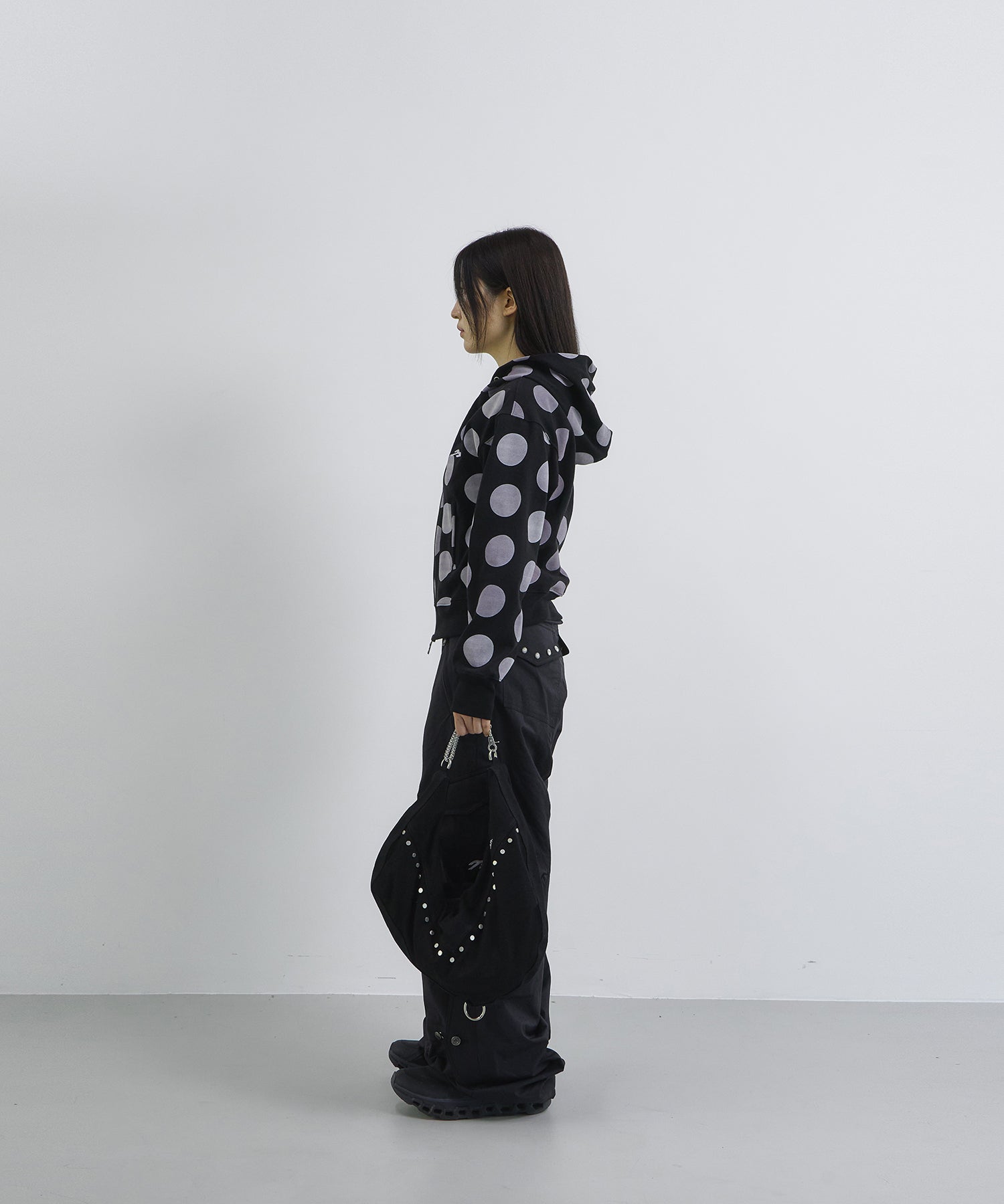 Tansanmagnesium Dot Pattern Hoodie Zip-Up