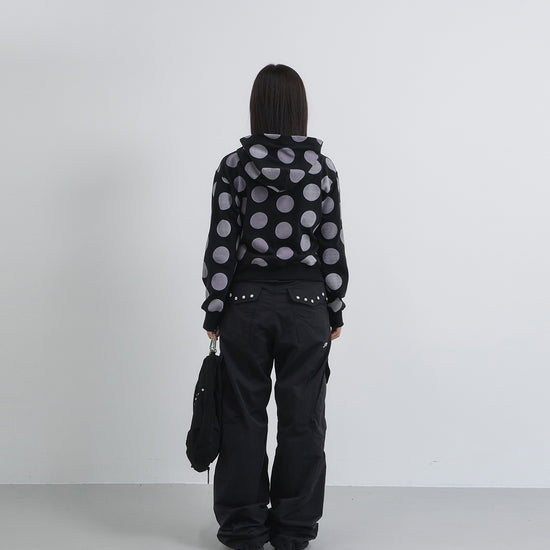 Tansanmagnesium Dot Pattern Hoodie Zip-Up