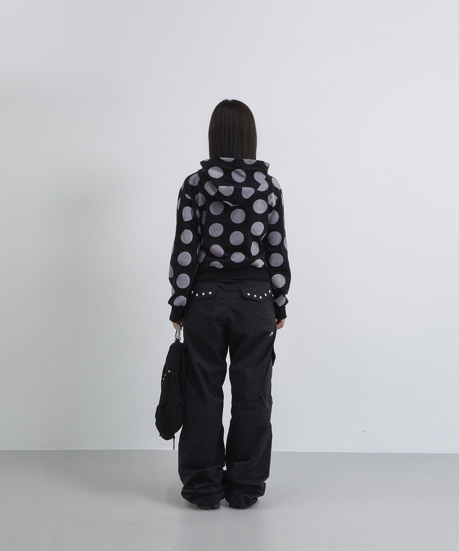 Tansanmagnesium Dot Pattern Hoodie Zip-Up