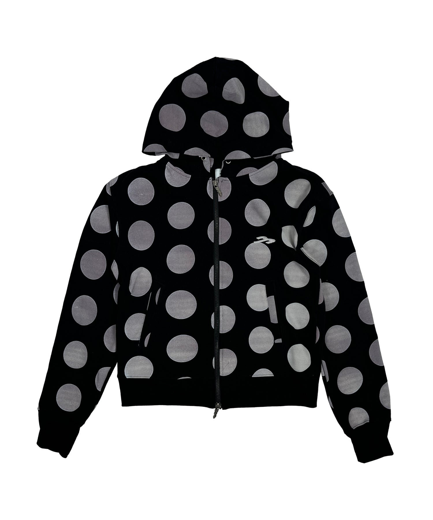 Tansanmagnesium Dot Pattern Hoodie Zip-Up