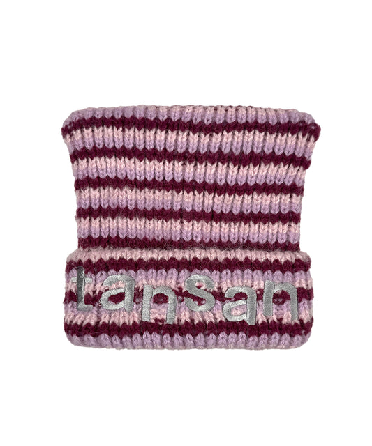 Tansanmagnesium Logo Cat Beanie Pink Stripe