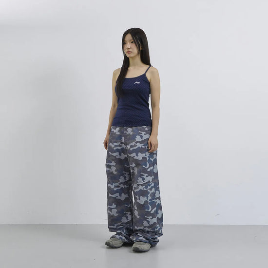 Tansanmagnesium Nylon Wide Stud Pants Camo