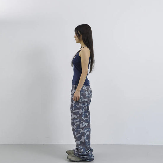 Tansanmagnesium Nylon Wide Stud Pants Camo