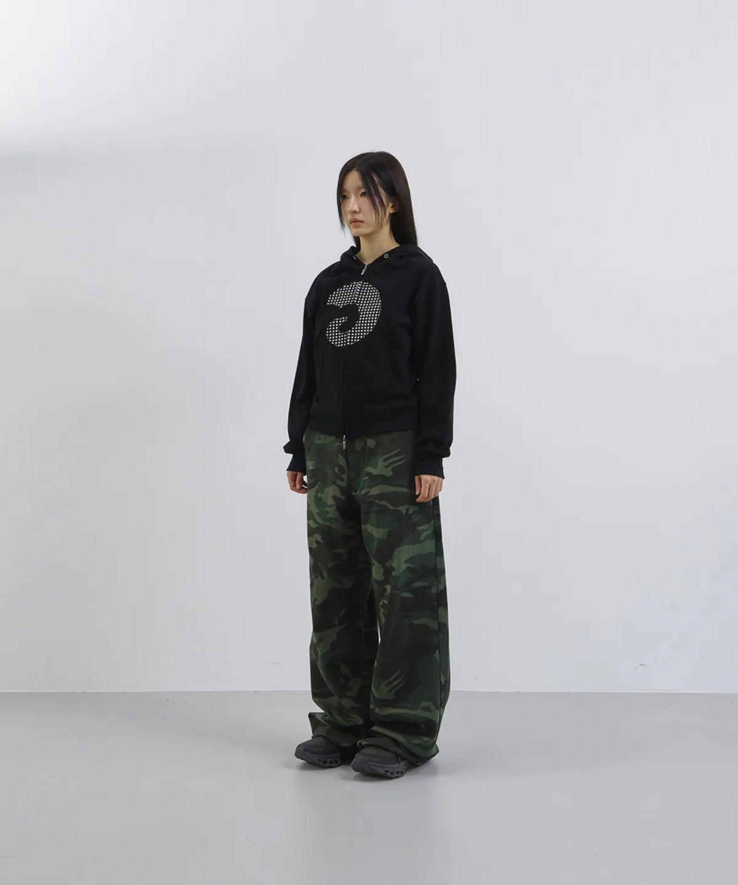 Tansanmagnesium Cotton Wide Stud Pants Camo