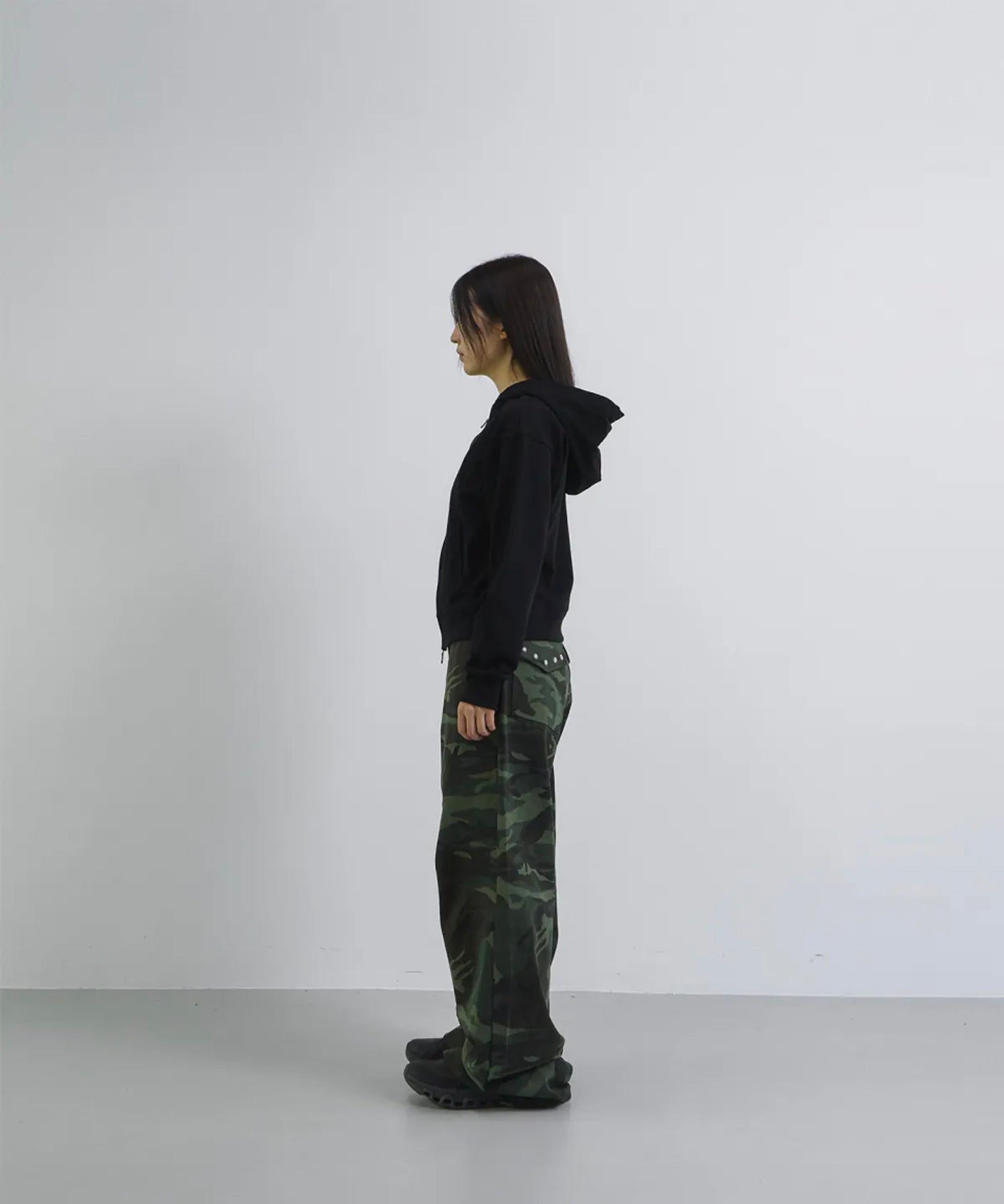 Tansanmagnesium Cotton Wide Stud Pants Camo