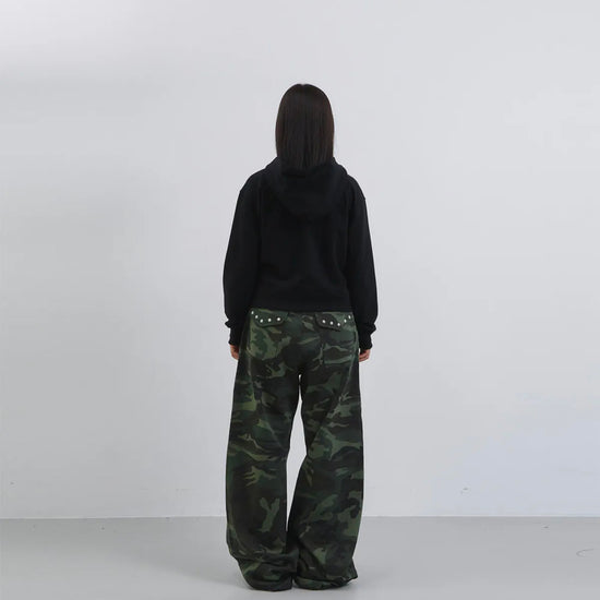 Tansanmagnesium Cotton Wide Stud Pants Camo