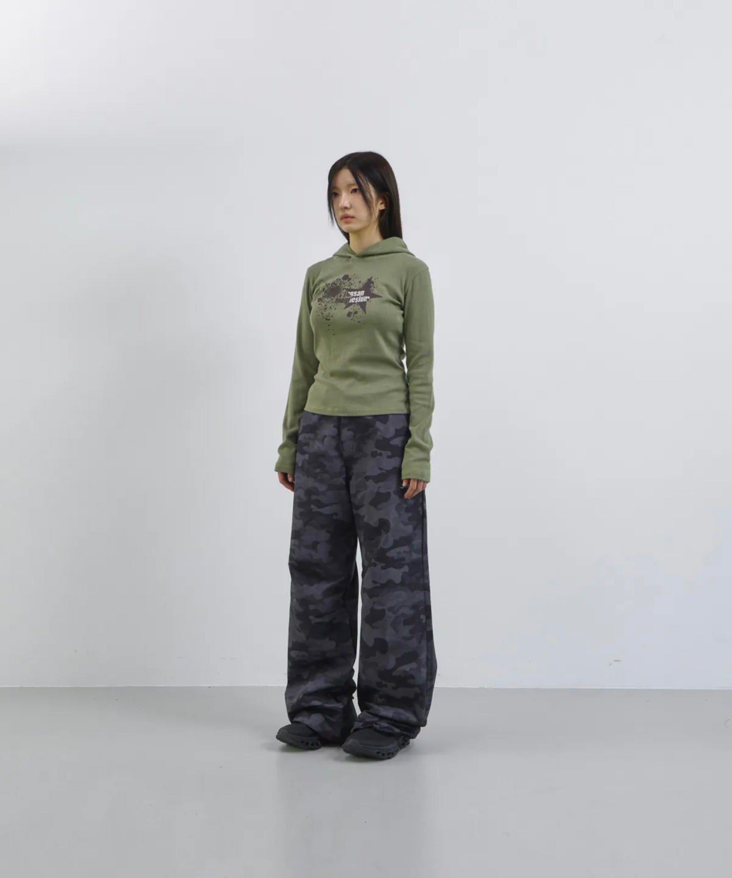 Tansanmagnesium Cotton Wide Stud Pants Camo