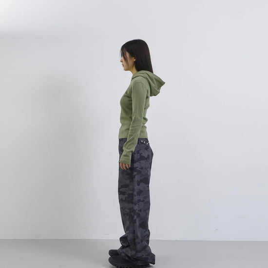 Tansanmagnesium Cotton Wide Stud Pants Camo