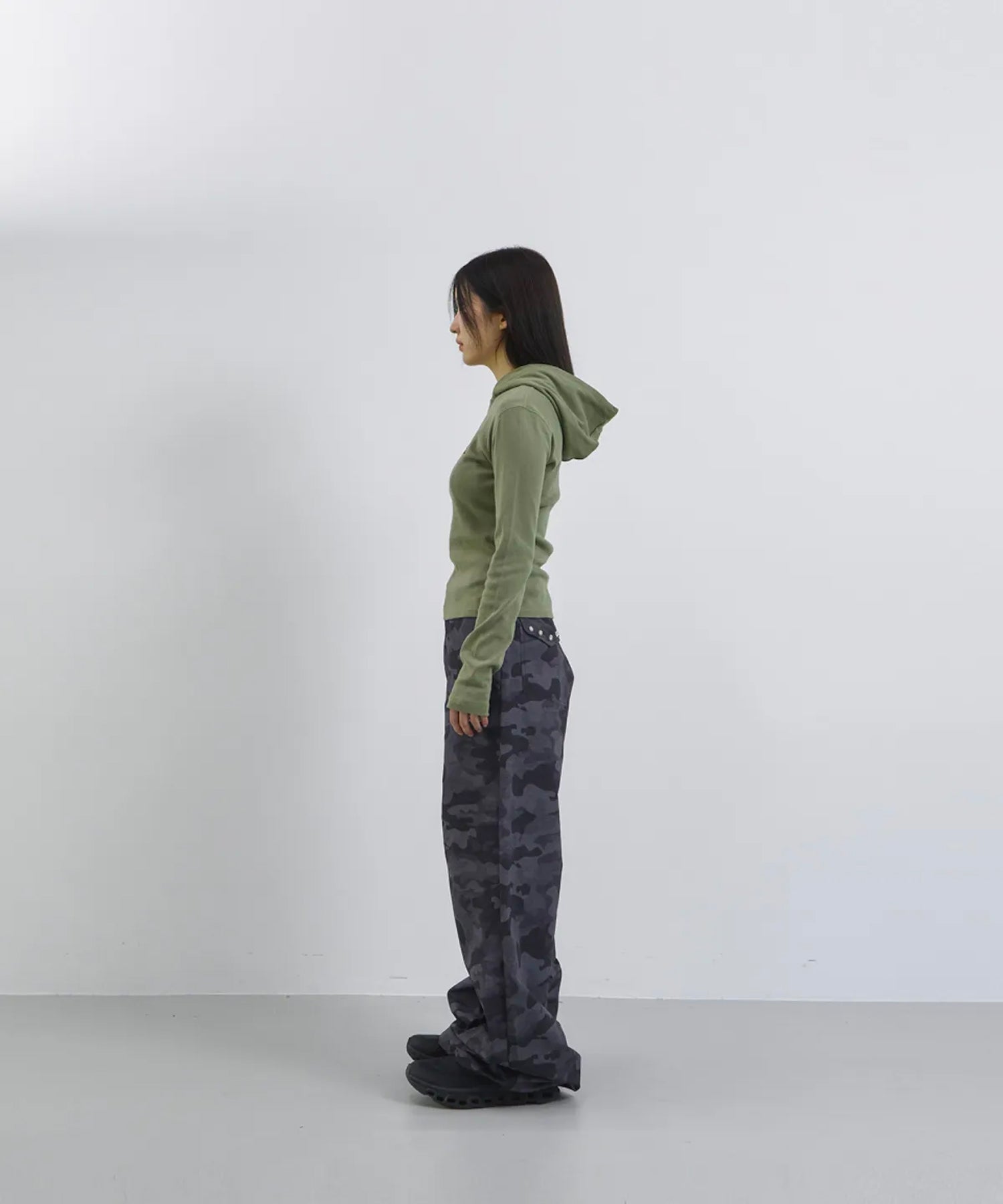 Tansanmagnesium Cotton Wide Stud Pants Camo
