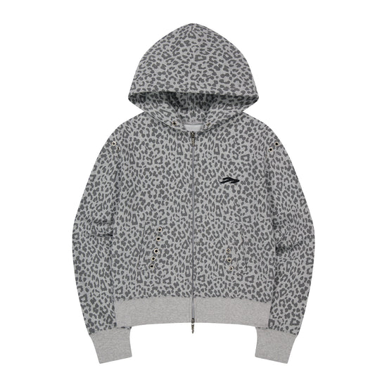 Tansanmagnesium Jooyoung X Tansanmagnesium Hoodie Zip-Up Leopard Grey