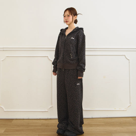 Tansanmagnesium (5/8 Pre-Order) Jooyoung x Tansanmagnesium Hoodie Zip-Up Leopard Charcoal