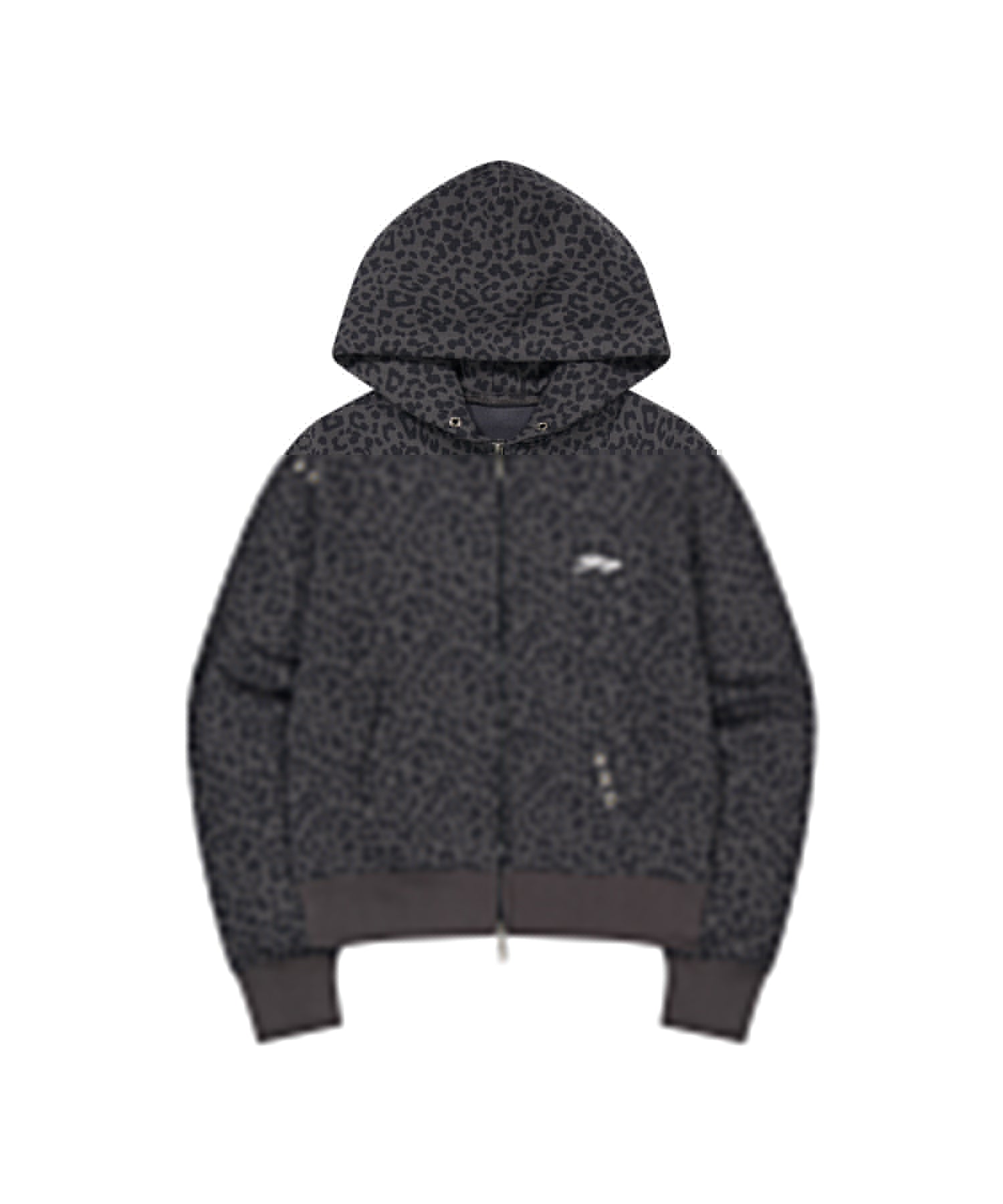 Tansanmagnesium (5/8 Pre-Order) Jooyoung x Tansanmagnesium Hoodie Zip-Up Leopard Charcoal