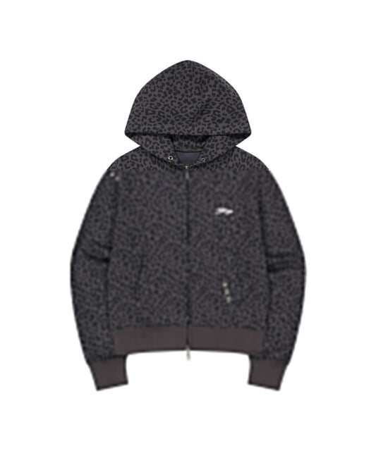 Tansanmagnesium (5/8 Pre-Order) Jooyoung x Tansanmagnesium Hoodie Zip-Up Leopard Charcoal