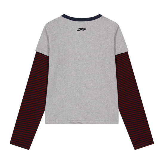 Tansanmagnesium (5/2 Pre-Order Delivery) Jooyoung X Tansanmagnesium Cat Layered Long Sleeve Grey