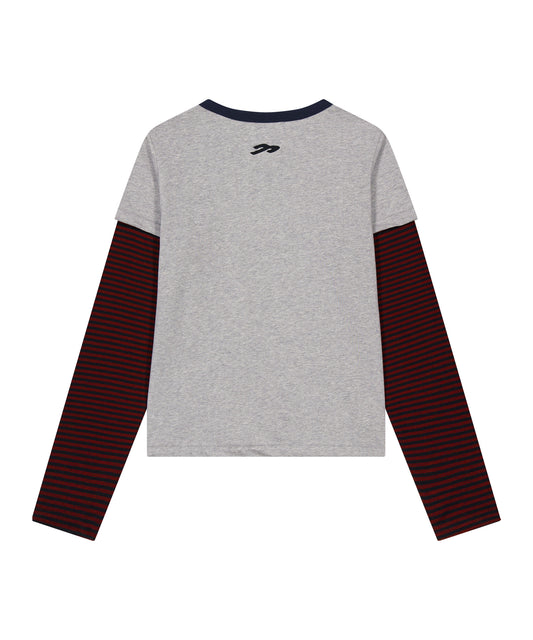 Tansanmagnesium (5/2 Pre-Order Delivery) Jooyoung X Tansanmagnesium Cat Layered Long Sleeve Grey