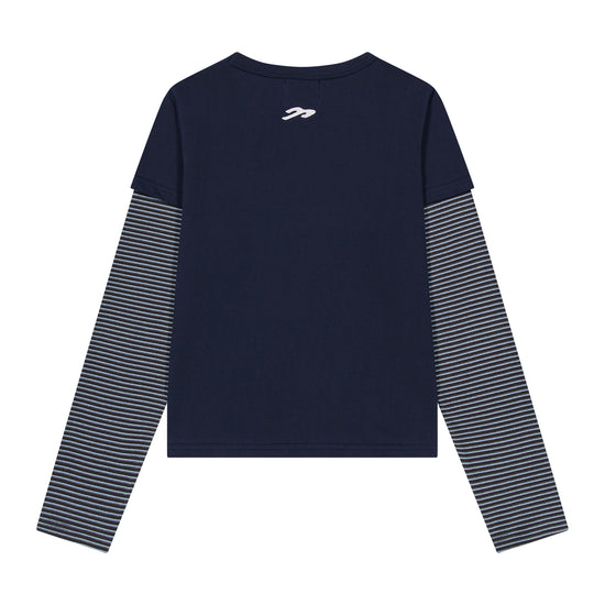 Tansanmagnesium Jooyoung X Tansanmagnesium Cat Layered Long Sleeve Navy
