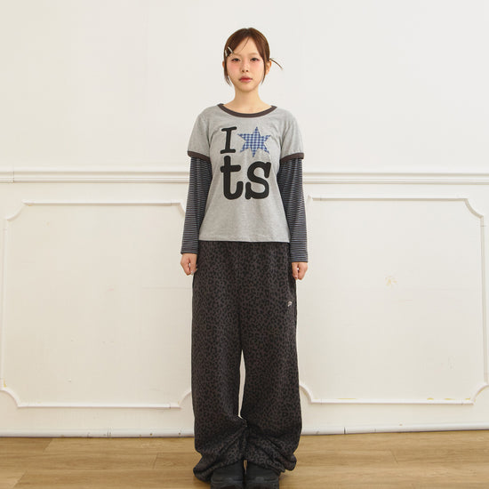 Tansanmagnesium (5/8 Pre-Order) Juyoung X Tansanmagnesium Stud Sweat Pants Leopard Charcoal