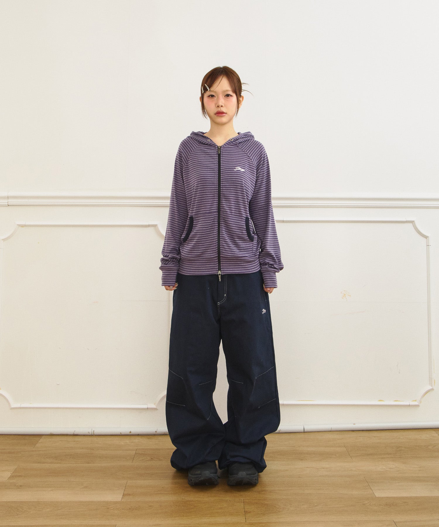 Tansanmagnesium Juyoung X Tansanmagnesium Cotton Wide Star Stud Pants Navy