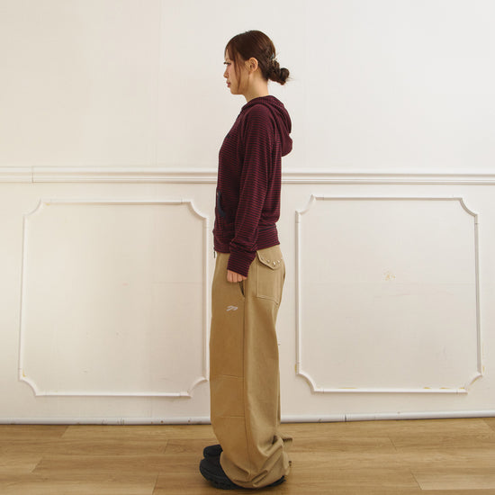 Tansanmagnesium Jooyoung X Tansanmagnesium Cotton Wide Star Stud Pants Beige