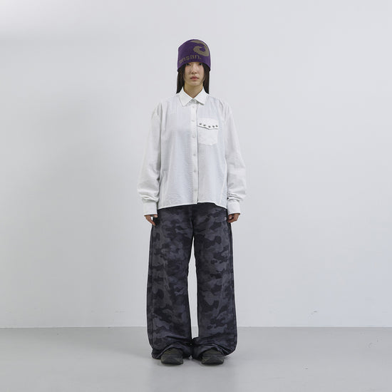 Tansanmagnesium Nylon Wide Stud Pants Camo