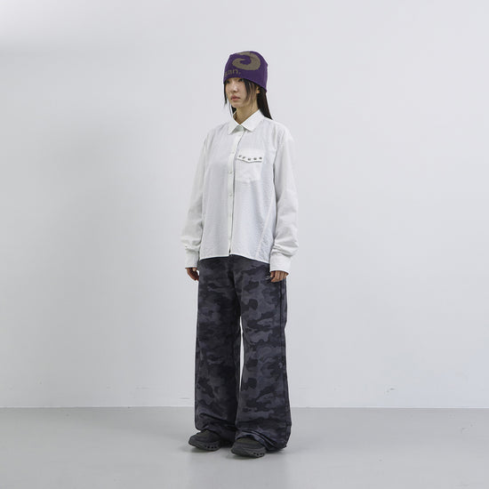 Tansanmagnesium Nylon Wide Stud Pants Camo