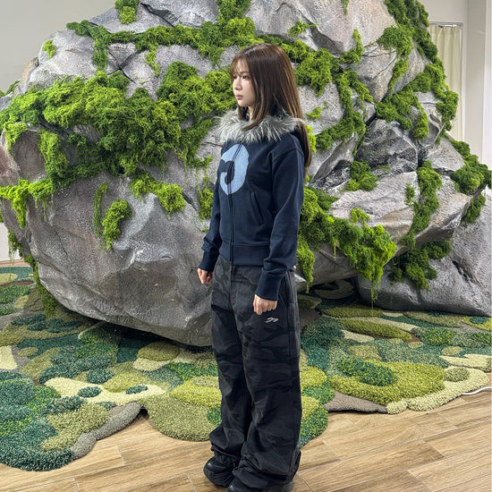 Tansanmagnesium ODIPIGI X Tansanmagnesium Fur Hoodie Zip-Up Navy