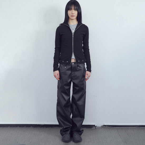 Tansanmagnesium Sullano x Tansan Eyelet Off-Neck Knit Zip-Up