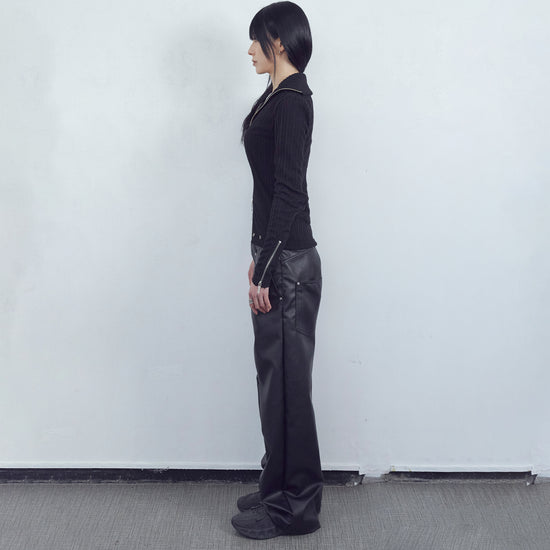 Tansanmagnesium Sullano x Tansan Eyelet Off-Neck Knit Zip-Up