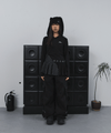 Tansanmagnesium Button Hood Layered One-Piece