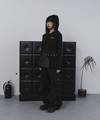 Tansanmagnesium Button Hood Layered One-Piece