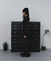 Tansanmagnesium Button Hood Layered One-Piece