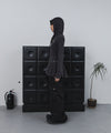 Tansanmagnesium Button Hood Layered One-Piece