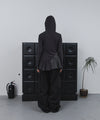 Tansanmagnesium Button Hood Layered One-Piece