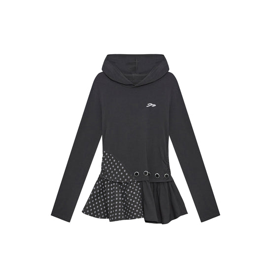 Tansanmagnesium Button Hood Layered One-Piece