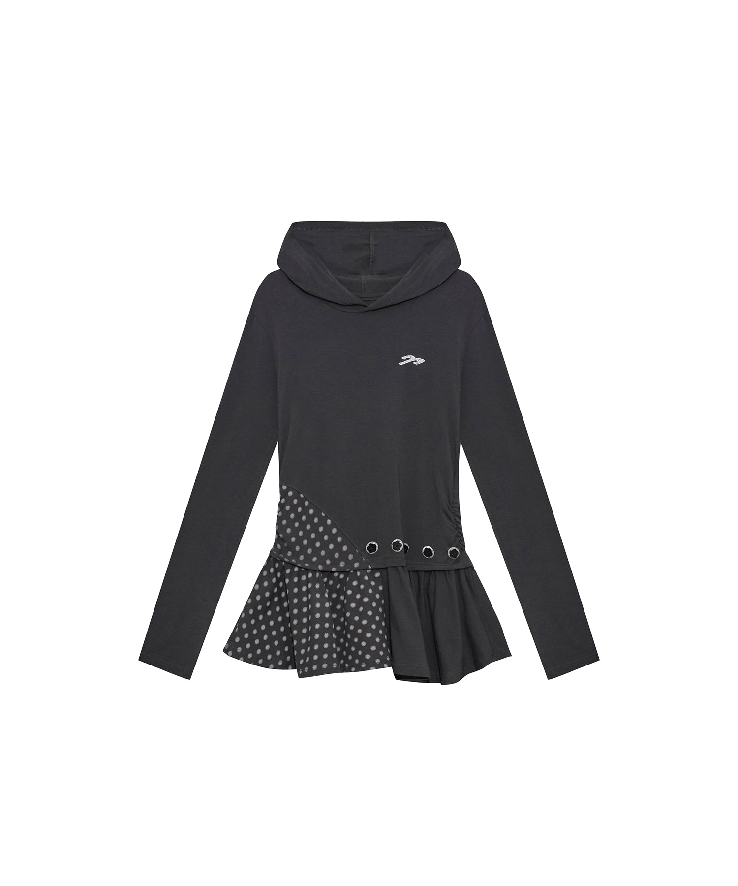 Tansanmagnesium Button Hood Layered One-Piece