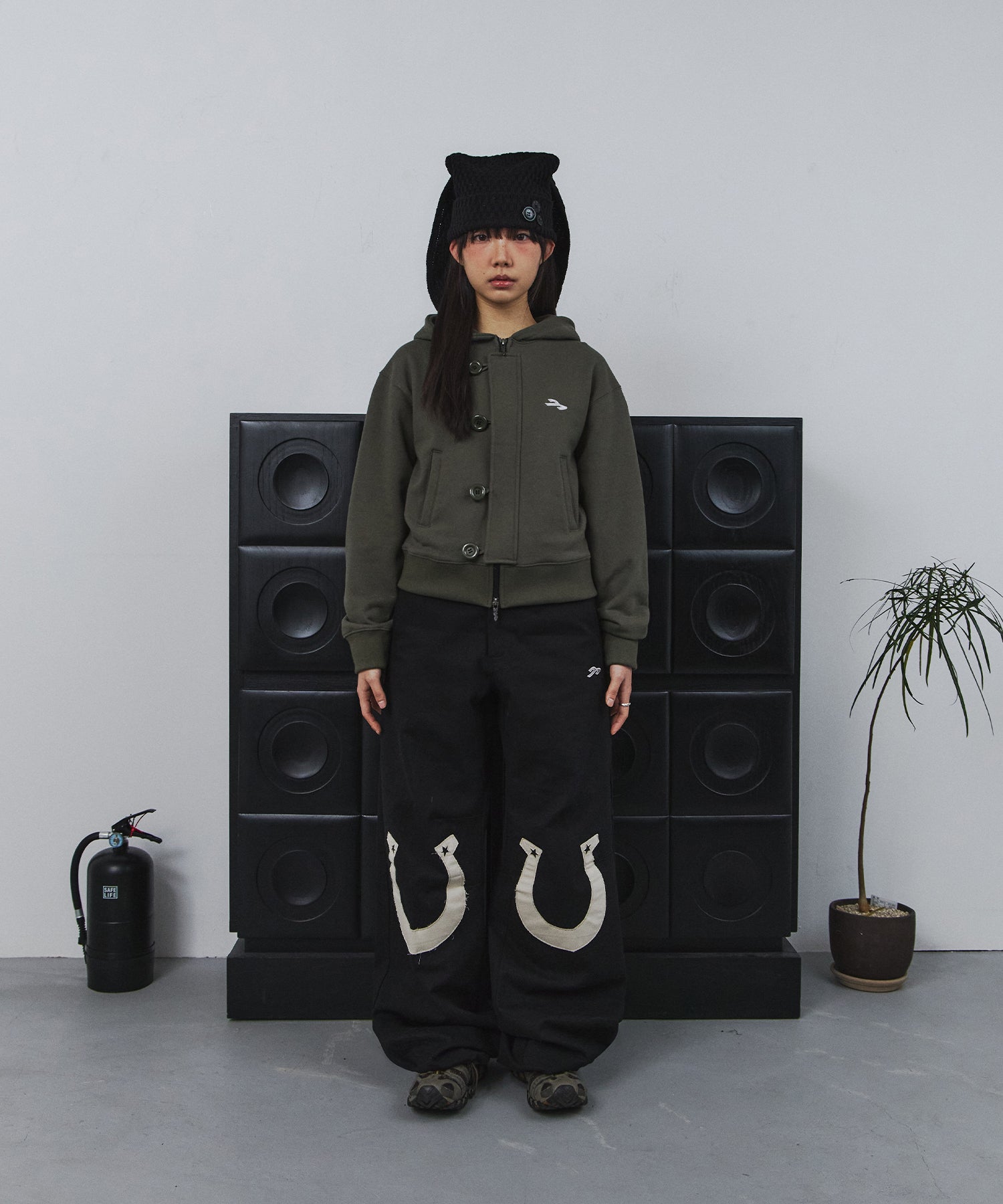 Tansanmagnesium Big Button Pony Hotfix Hoodie Zip-Up