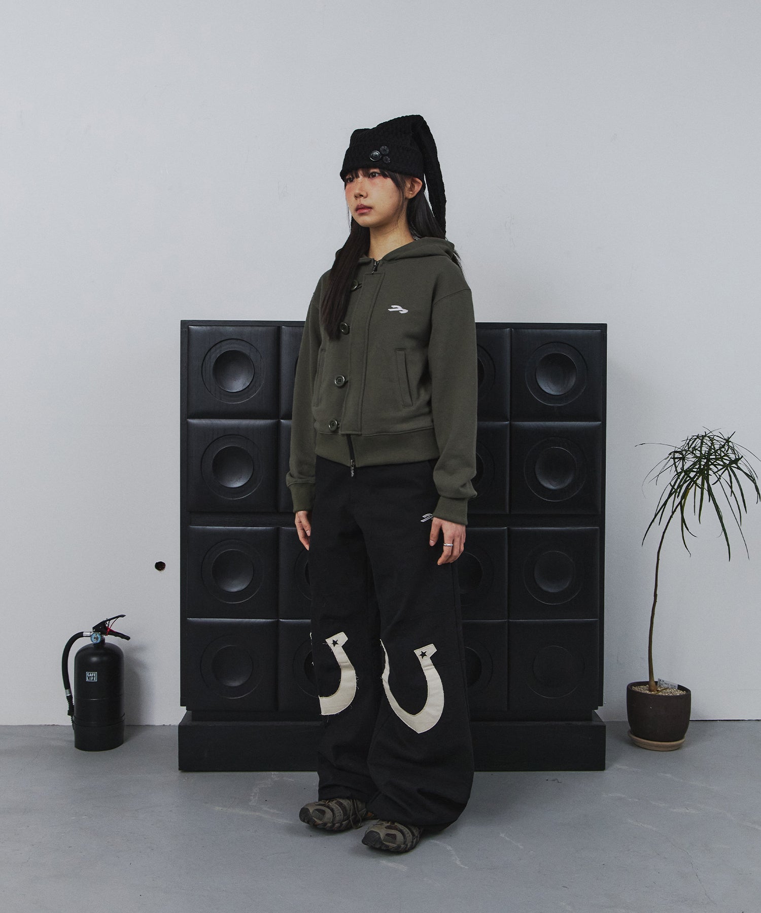 Tansanmagnesium Big Button Pony Hotfix Hoodie Zip-Up