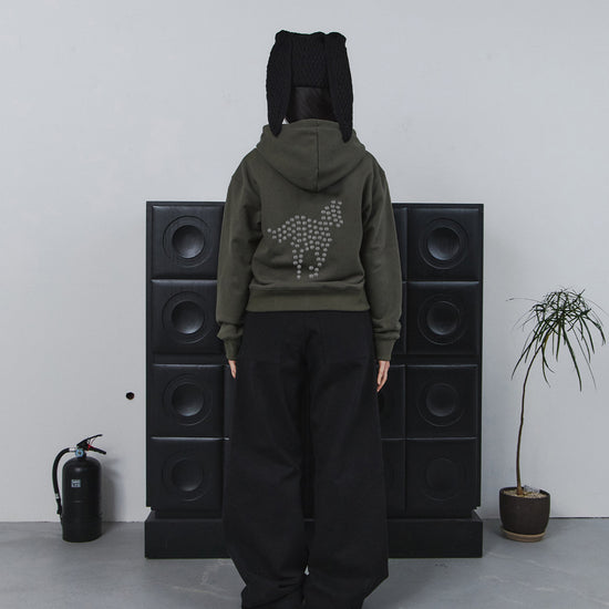 Tansanmagnesium Big Button Pony Hotfix Hoodie Zip-Up